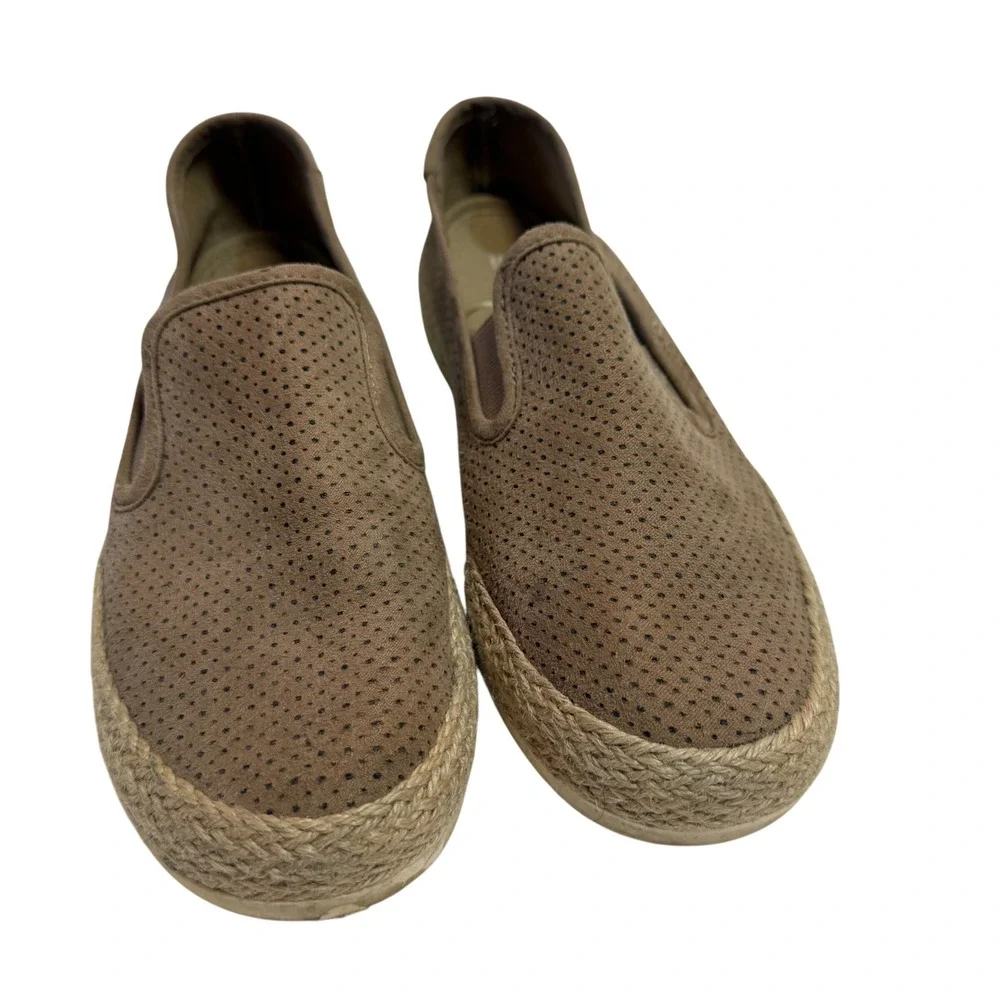 Esprit Nadeen Womens 8M Brown Perforated Espadrille‎ Slip On Sneakers